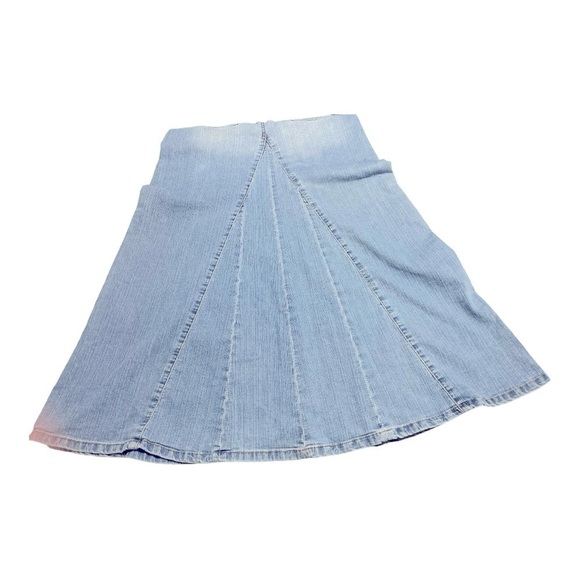 VTG Route 66 Original Clothing Co Denim Maxi Skirt 5/6 Light Wash Flared Panel - Picture 8 of 13